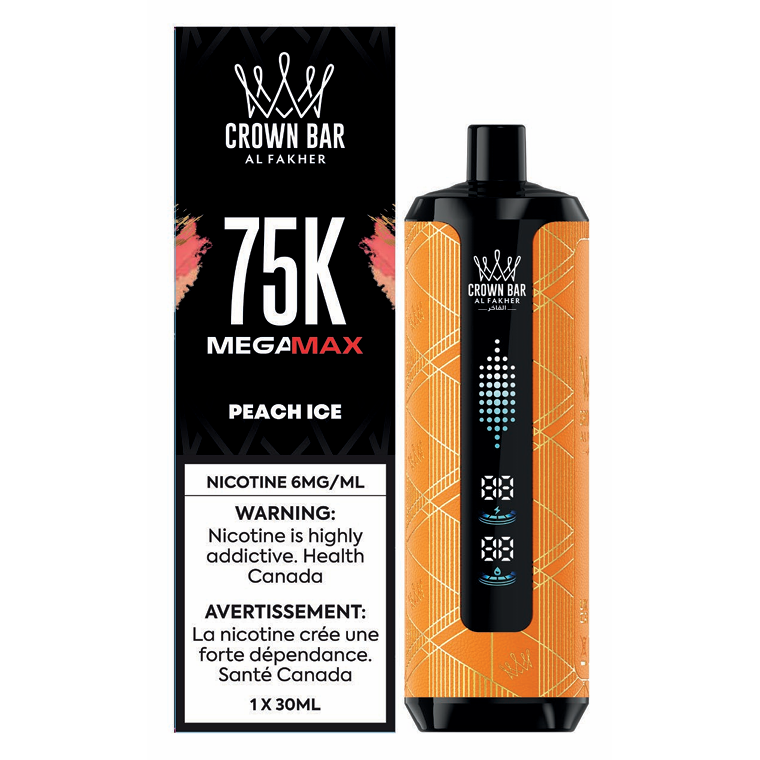 Al Fakher Crown Bar 75K - Peach Ice - Disposable Vape - Vapeshop Mania