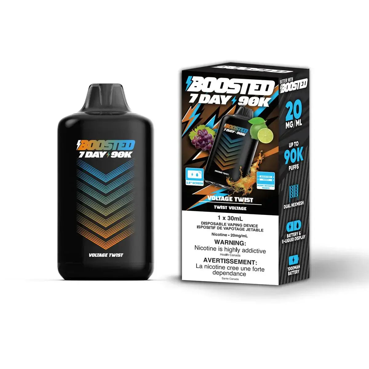 Boosted 7 Day 90K - Voltage Twist - Disposable Vape - Vapeshop Mania