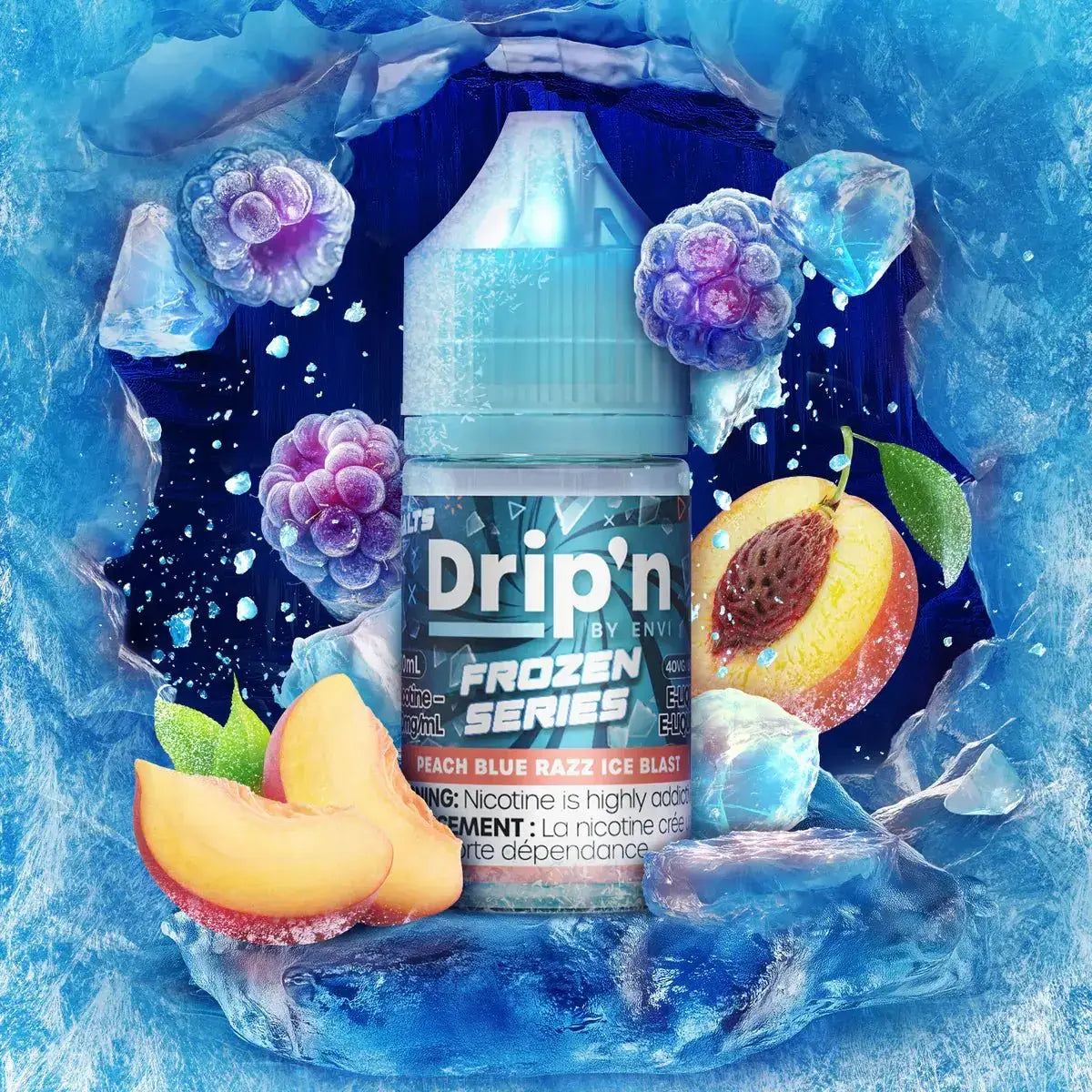 Drip'n Frozen - Peach Blue Razz Ice Blast - 30mL Salt Nic E-Liquid
