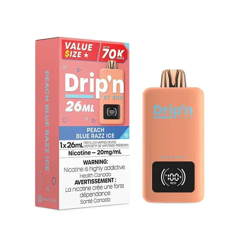 Drip'n 70K - Peach Blue Razz Ice - Disposable Vape - Vapeshop Mania