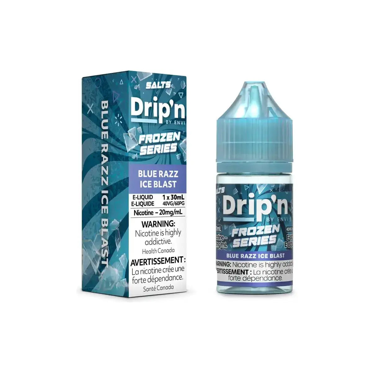 Drip'n Frozen - Blue Razz Ice Blast - 30mL Salt Nic E-Liquid - Salt Nic E-Liquid - Vapeshop Mania