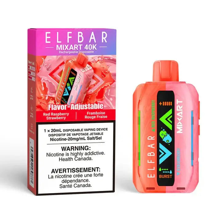 Elfbar MixArt 40K - Framboise rouge et fraise - Vape jetable - Vapeshop Mania
