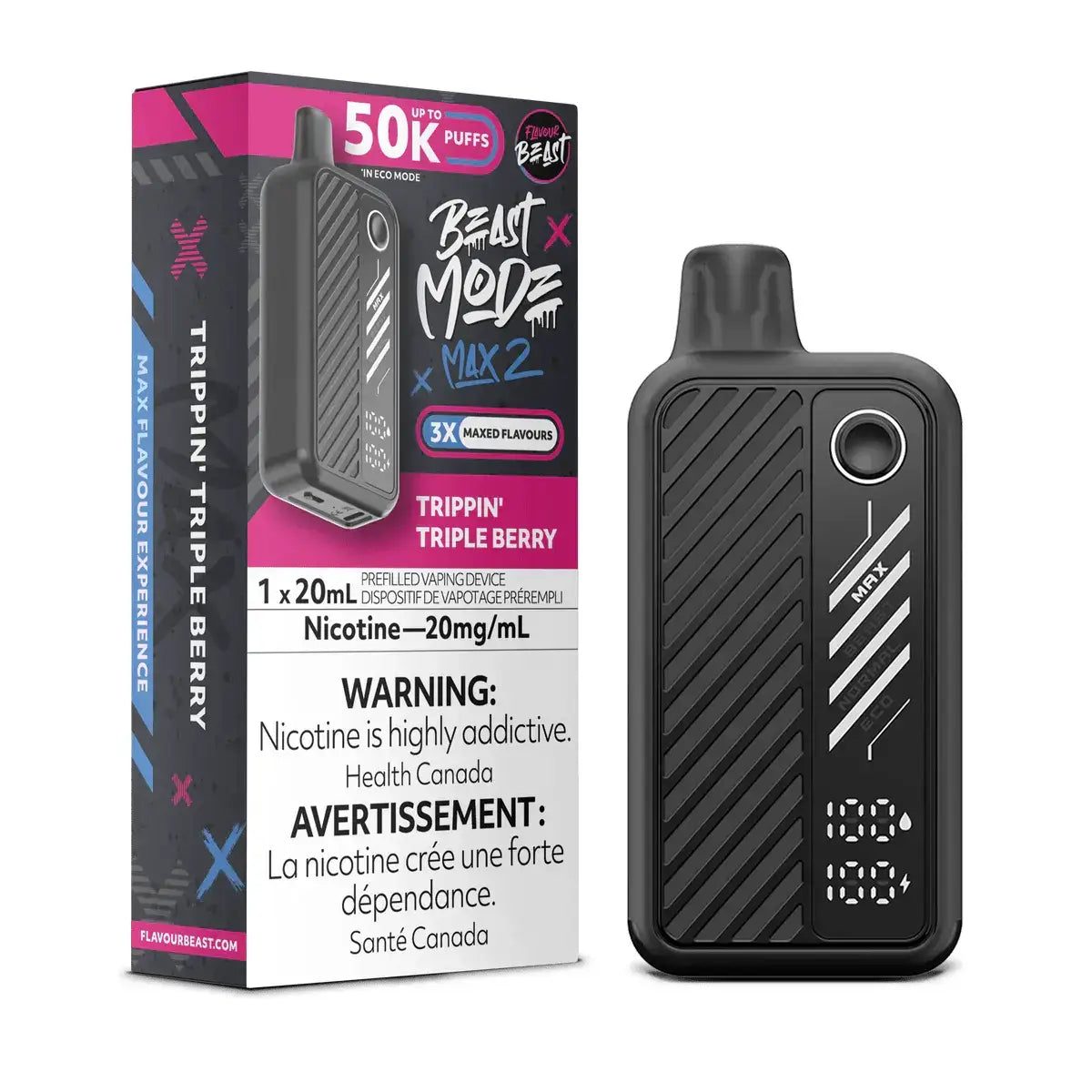 Flavour Beast Mode Max 2 50K - Trippin' Triple Berry