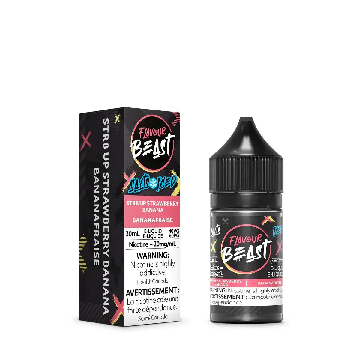 Flavour Beast - STR8 UP Strawberry Banana Ice - Salt Nic E-Liquid