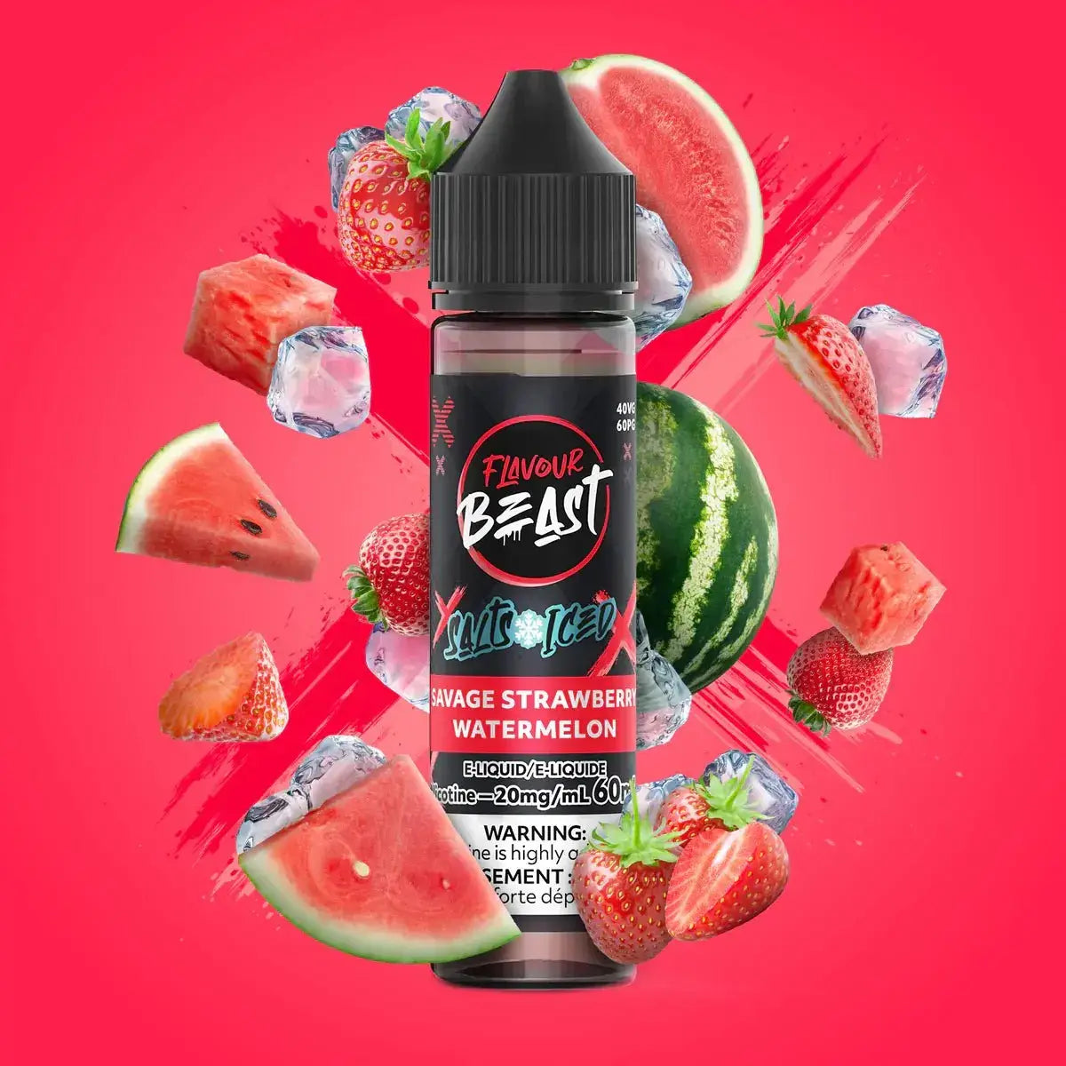 Flavour Beast - Savage Strawberry Watermelon Ice - Salt Nic E-Liquid