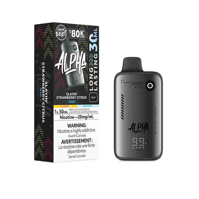 Flavour Beast Alpha 80K - Slayin' Strawberry Citrus Iced - Disposable Vape - Vapeshop Mania