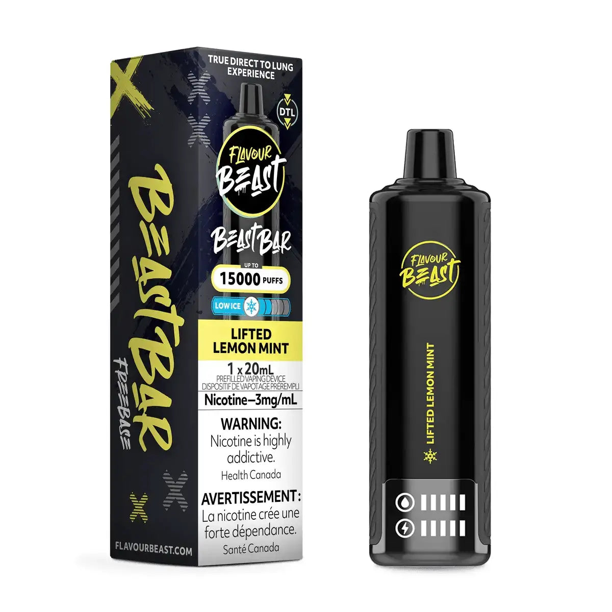 Flavour Beast Beast Bar 15K - Citron menthe glacé - Vape jetable - Vapeshop Mania