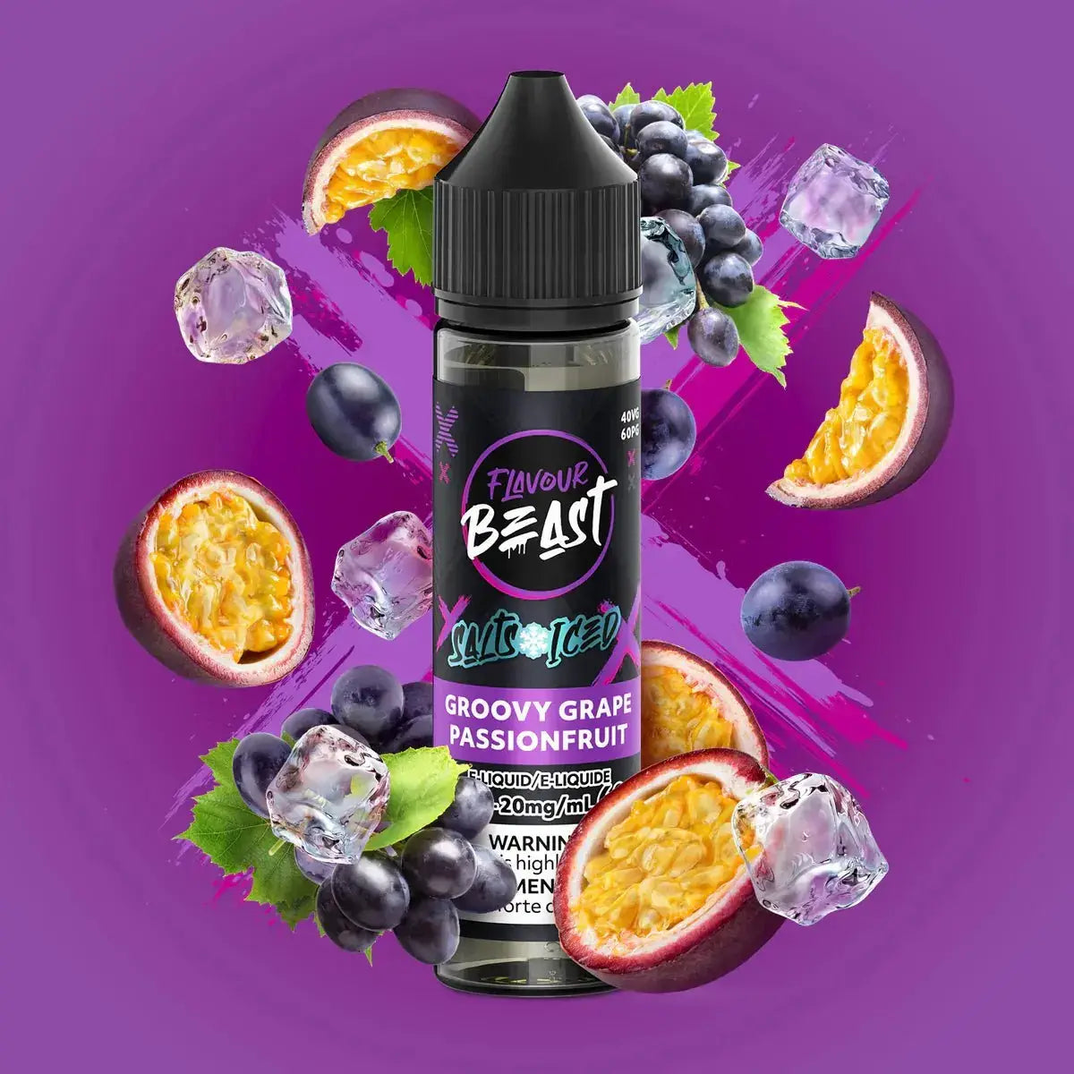 Flavour Beast - Groovy Grape Passionfruit Ice - Salt Nic E-Liquid - Salt Nic E-Liquid - Vapeshop Mania