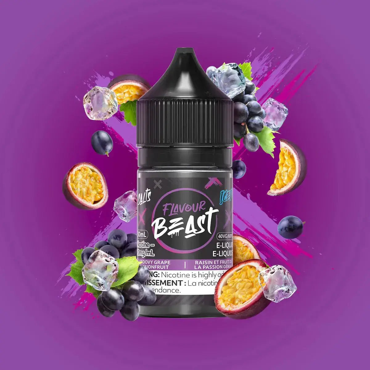 Flavour Beast - Groovy Grape Passionfruit Iced - Salt Nic E-Liquid - Salt Nic E-Liquid - Vapeshop Mania