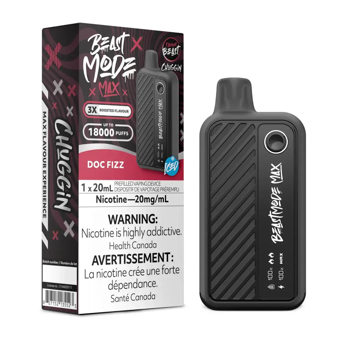 Flavour Beast Mode Max 18K - Chuggin' Doc Fizz Ice - Disposable Vape - Vapeshop Mania
