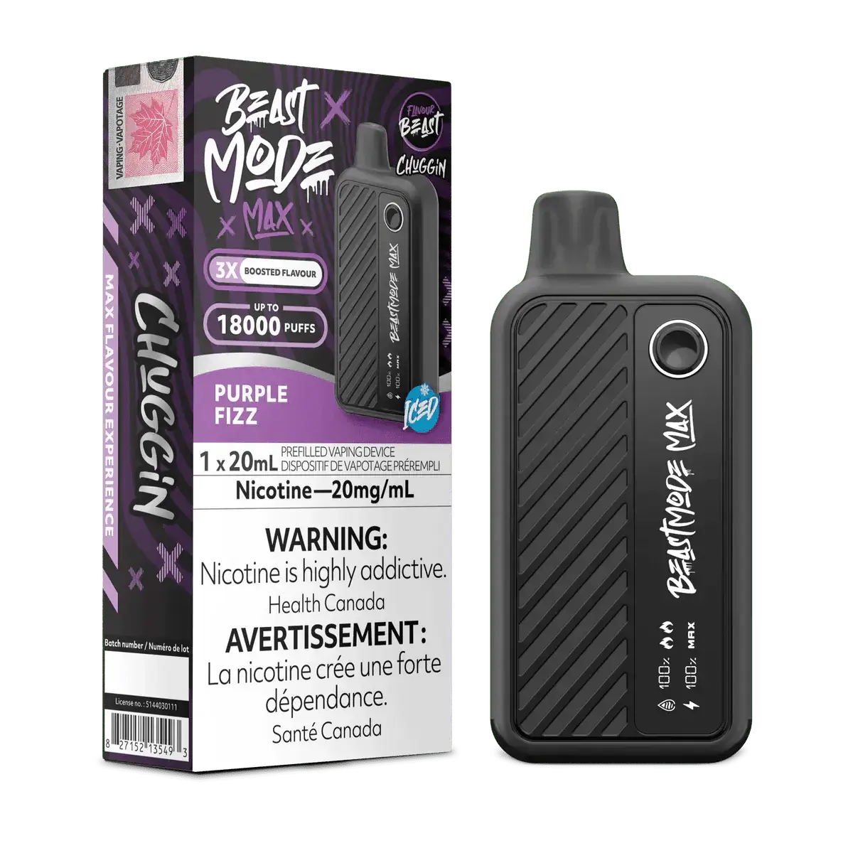 Flavour Beast Mode Max 18K - Chuggin' Purple Fizz - Vape jetable - Vapeshop Mania