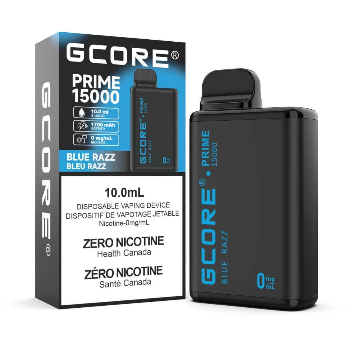 GCore Prime 15K 0mg - Blue Razz - Disposable Vape - Vapeshop Mania