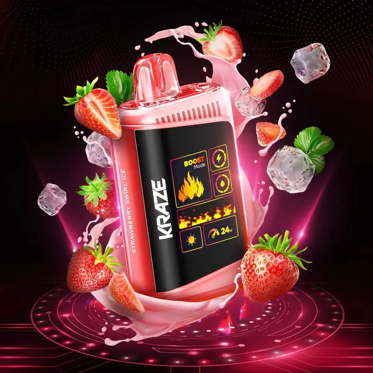 Kraze HD Mega 20K - Fraise glacée - Vape jetable - Vapeshop Mania