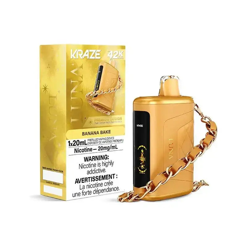 Kraze Luna 42K - Banana Bake - Vape jetable - Vapeshop Mania