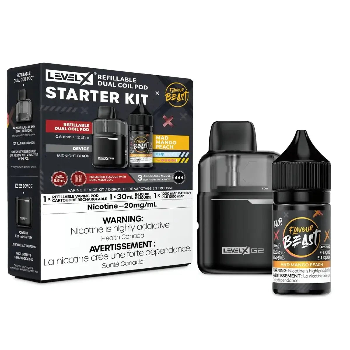 Level X G2 Starter Kit - Flavour Beast - Mad Mango Peach