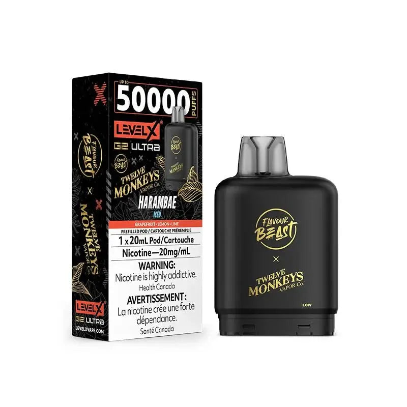 Level X G2 Ultra 50K Pod - Flavour Beast - 12 Monkeys - Harambae Ice