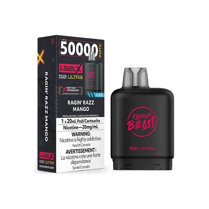 Level X G2 Ultra 50K Pod - Flavour Beast - Ragin' Razz Mango Ice