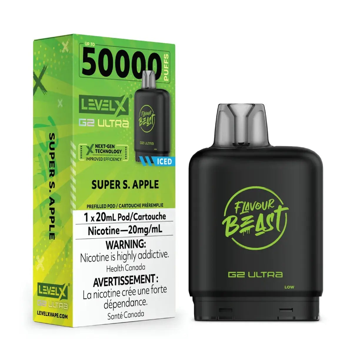 Pod Level X G2 Ultra 50K - Flavour Beast - Super S. Pomme glacée