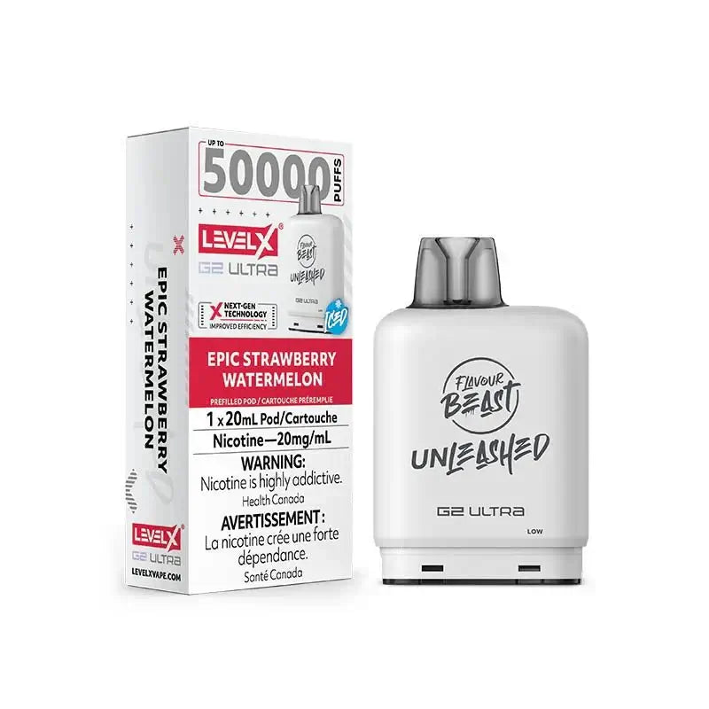 Level X Ultra 50K Pod - Epic Strawberry Watermelon Ice - Prefilled Pod - Vapeshop Mania