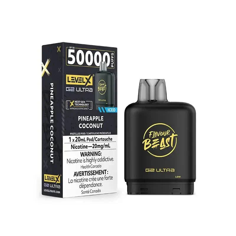 Level X Ultra 50K Pod - Pineapple Coconut Ice - Prefilled Pod - Vapeshop Mania