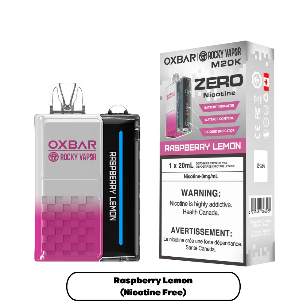 OXBAR M20K Disposable - Nicotine Free - Raspberry Lemon