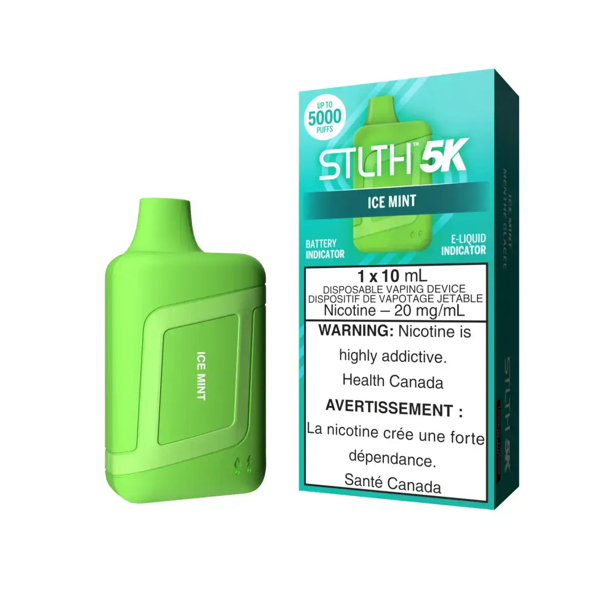 STLTH 5K - Menthe glacée - Vape jetable - Vapeshop Mania