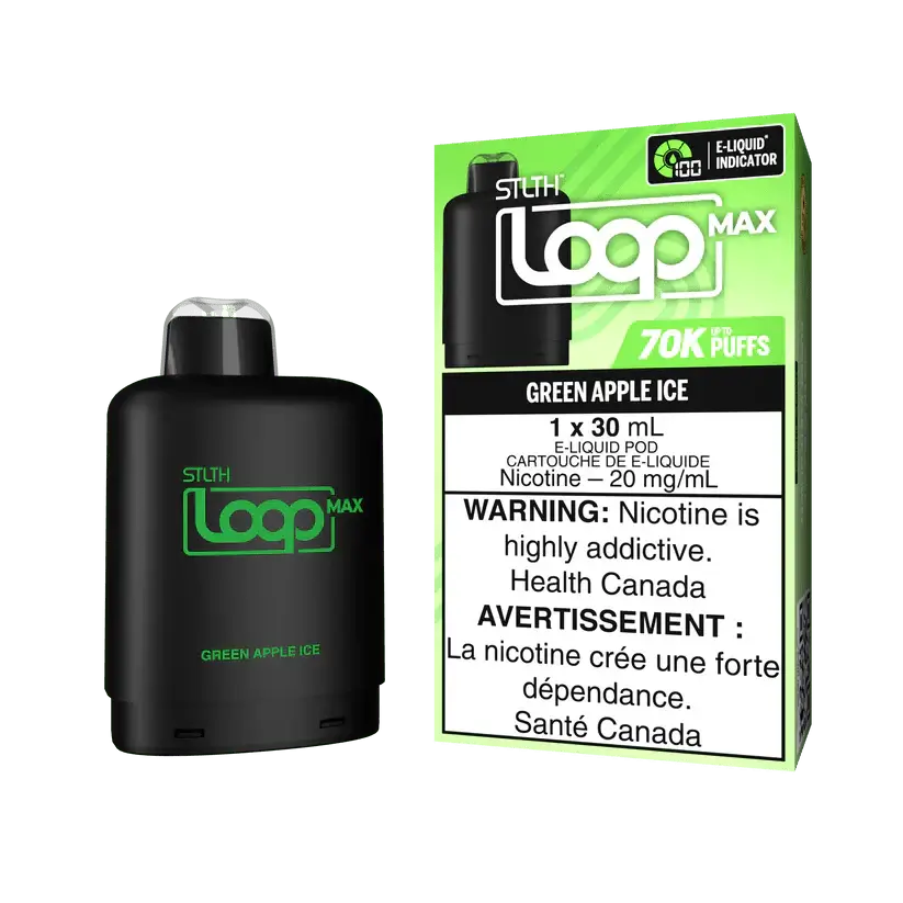 STLTH Loop Max Pod - Pomme verte glacée - Pod prérempli - Vapeshop Mania