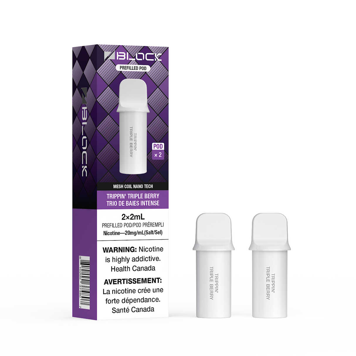 ZBlock 2mL Pod 2-Pack - Trippin Triple Berry - Prefilled Pod - Vapeshop Mania
