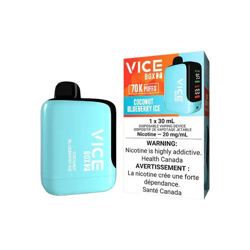 Vice Box 2 70K - Noix de coco et myrtille glacée - Vape jetable - Vapeshop Mania