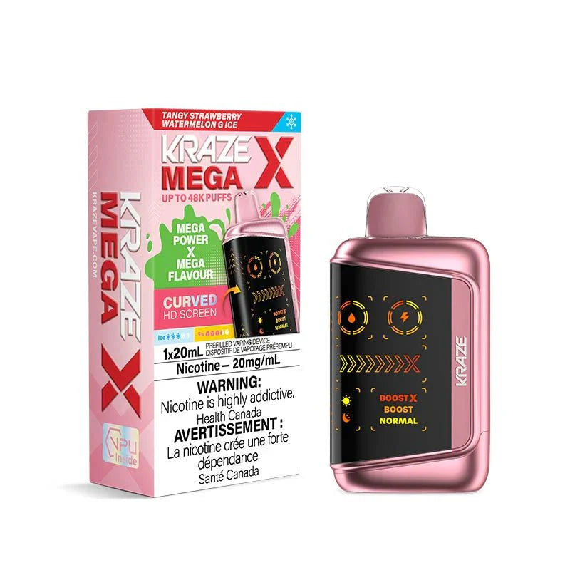 KRAZE - Kraze Mega X 48K Disposable - Tangy Strawberry Watermelon G Ice - Psycho Vape