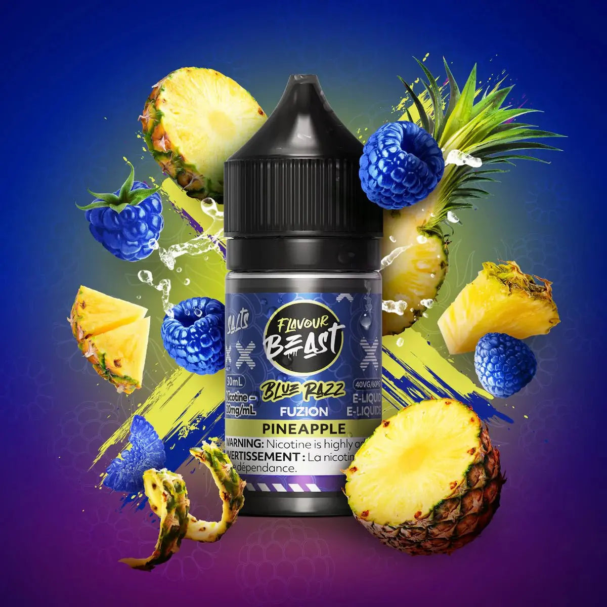 Blue Razz Fuzion Pineapple by Flavour Beast - Salt Nic Vape Juice - Vapeshop Mania