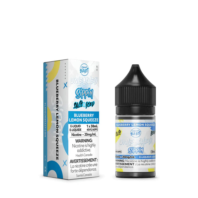 Blueberry Lemon Squeeze by Flavour Beast Unleashed Sippin - Salt Nic Vape Juice - Vapeshop Mania