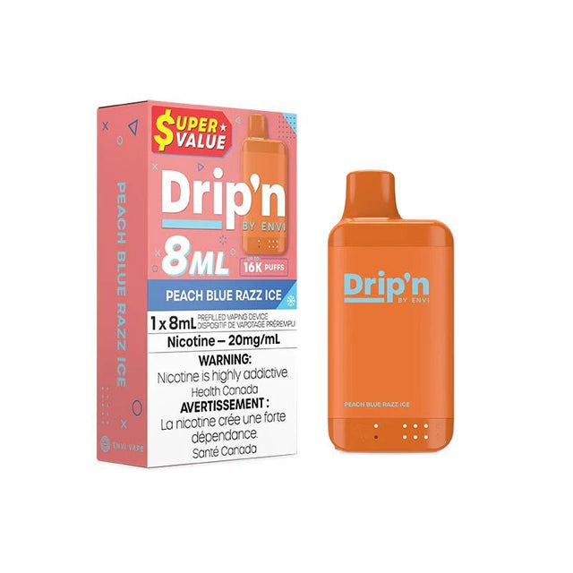 Shop Drip'n by Envi 16K Disposable - Peach Blue Razz Ice - at Vapeshop Mania