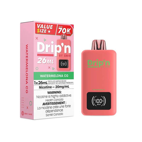 Shop Drip'n by Envi 70K Disposable - Watermelona CG - at Vapeshop Mania