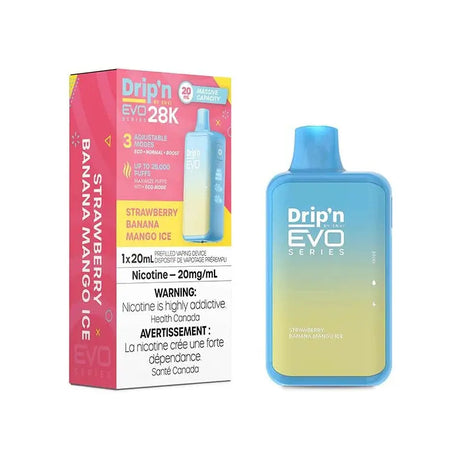 Drip'n by Envi EVO Series 28K Disposable - Strawberry Banana Mango Ice - Vapeshop Mania