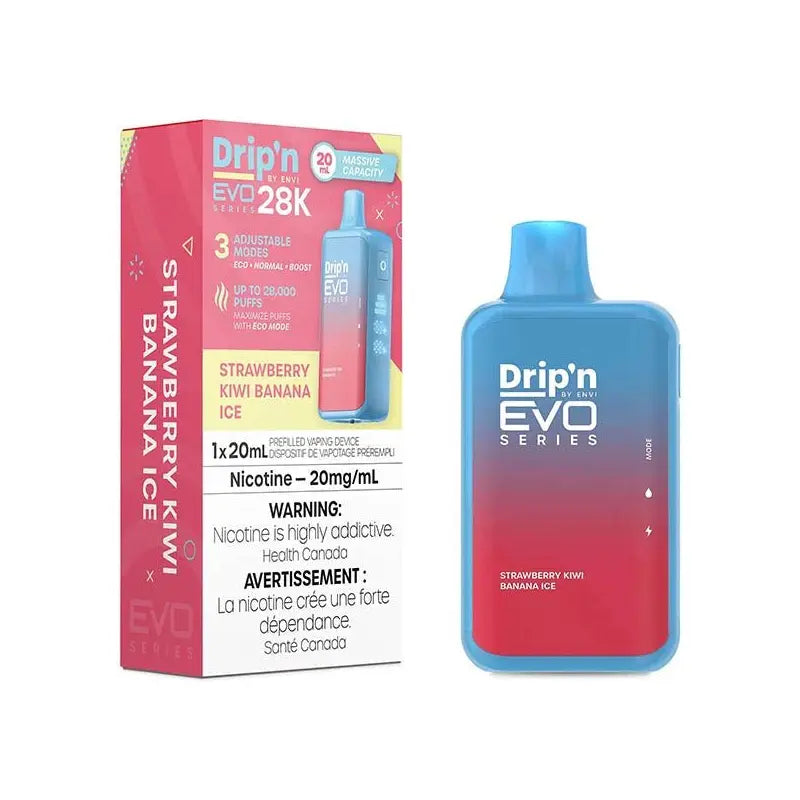 Drip'n by Envi EVO Series 28k Disposable - Strawberry Kiwi Banana lce - Vapeshop Mania