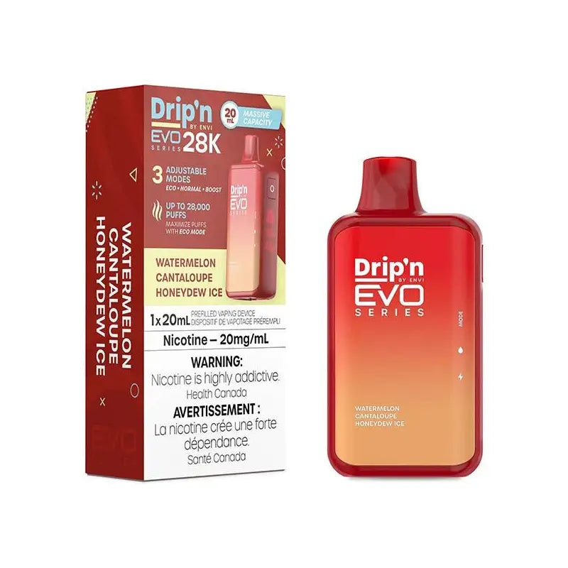 Drip'n by Envi EVO Series 28k Disposable - Watermelon Cantaloupe Honeydew lce - Vapeshop Mania