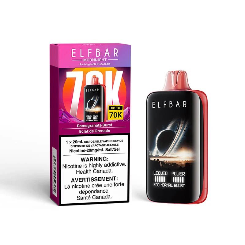 Shop ELF Bar MoonNight 70K Disposable - Pomegranate Burst - at Vapeshop Mania