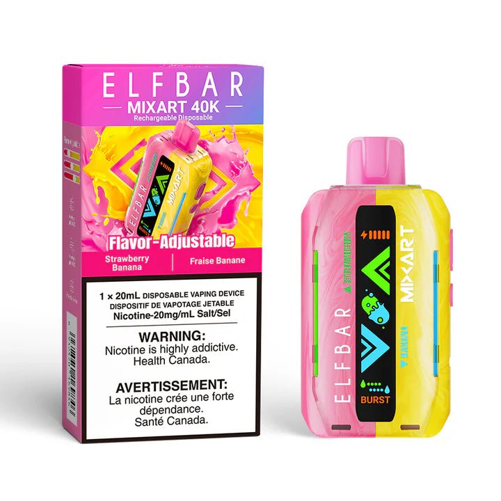Shop Elfbar MixArt 40K Disposable - Strawberry Banana - at Vapeshop Mania