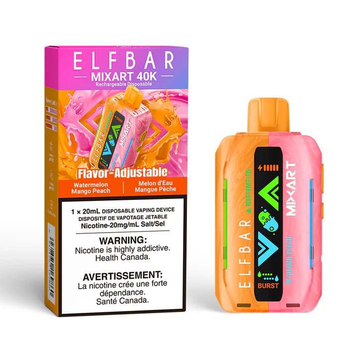 Shop Elfbar MixArt 40K Disposable - Watermelon Mango Peach - at Vapeshop Mania