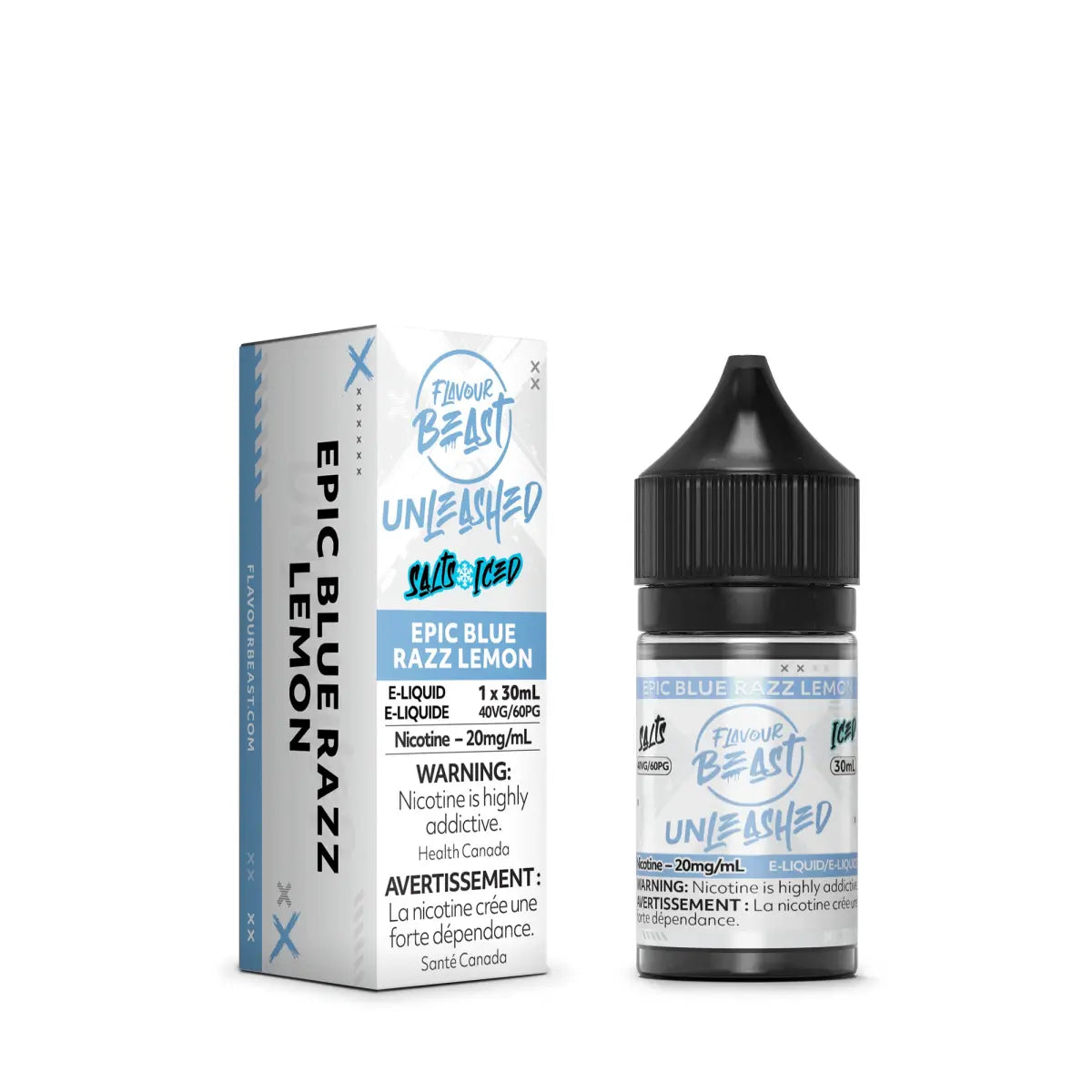 Epic Blue Razz Lemon Iced Unleashed by Flavour Beast - Salt Nic Vape Juice - Vapeshop Mania