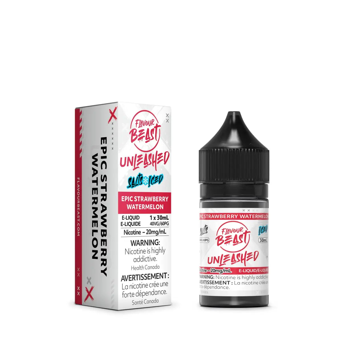 Epic Strawberry Watermelon Iced Unleashed by Flavour Beast - Salt Nic Vape Juice - Vapeshop Mania