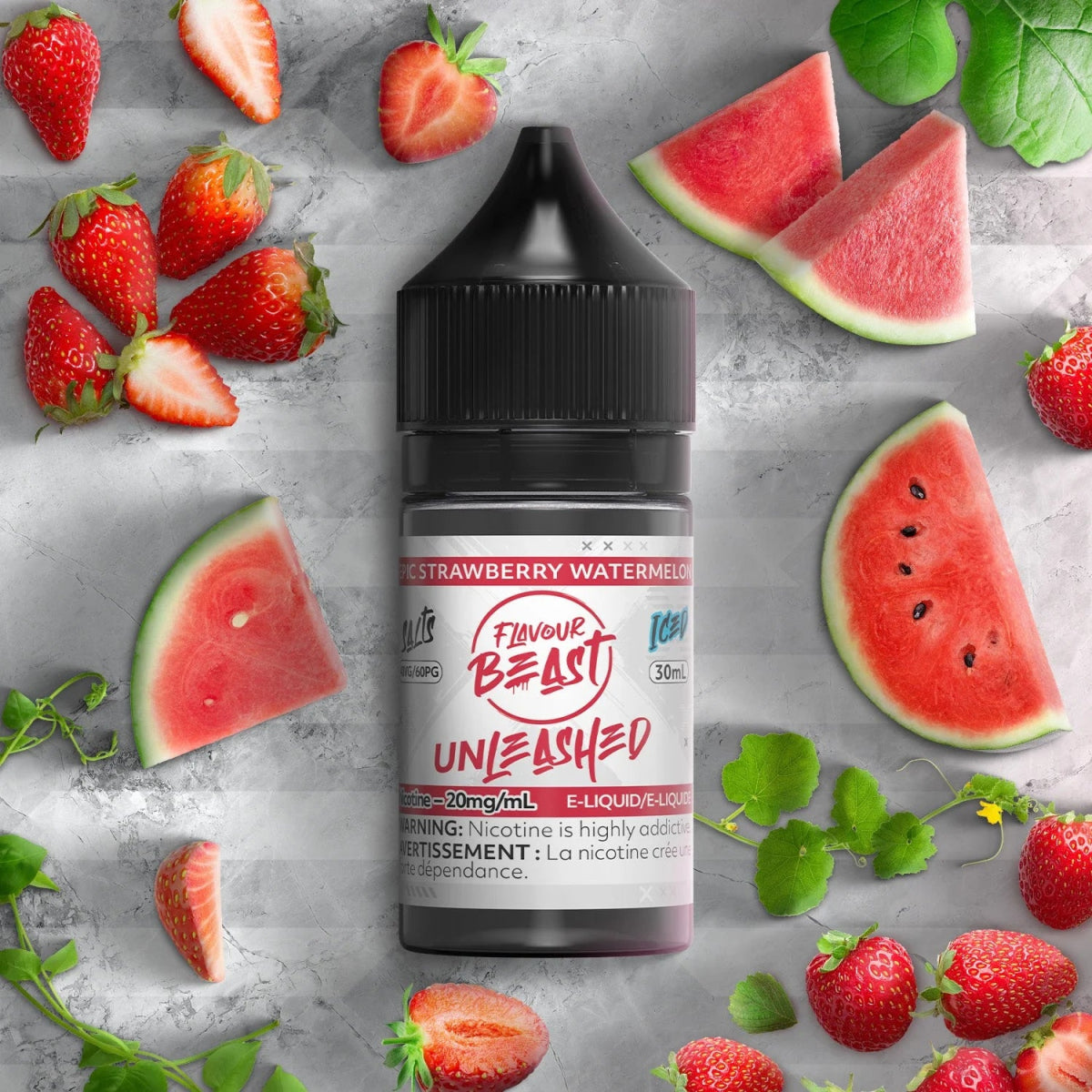 Epic Strawberry Watermelon Iced Unleashed by Flavour Beast - Salt Nic Vape Juice - Vapeshop Mania