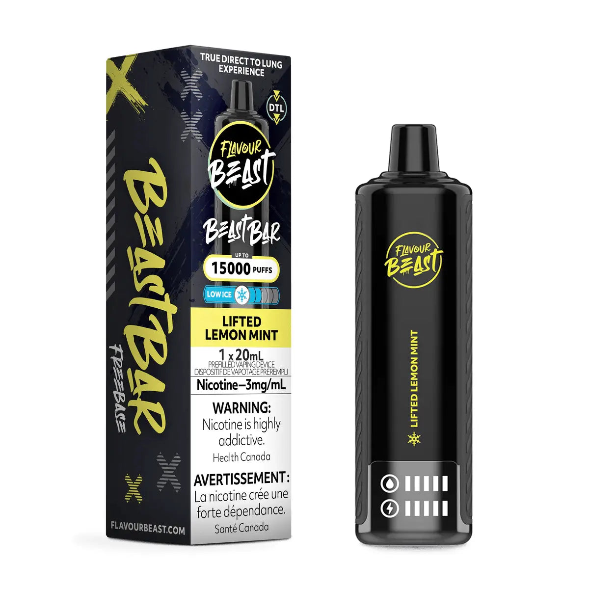 Flavour Beast Beast Bar 15K Disposable - Lifted Lemon Mint (Low Ice) - Vapeshop Mania