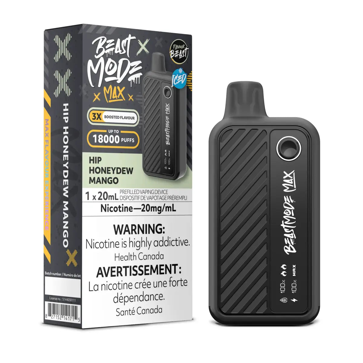Flavour Beast Beast Mode Max 18K Disposable - Hip Honeydew Mango (Iced) - Vapeshop Mania