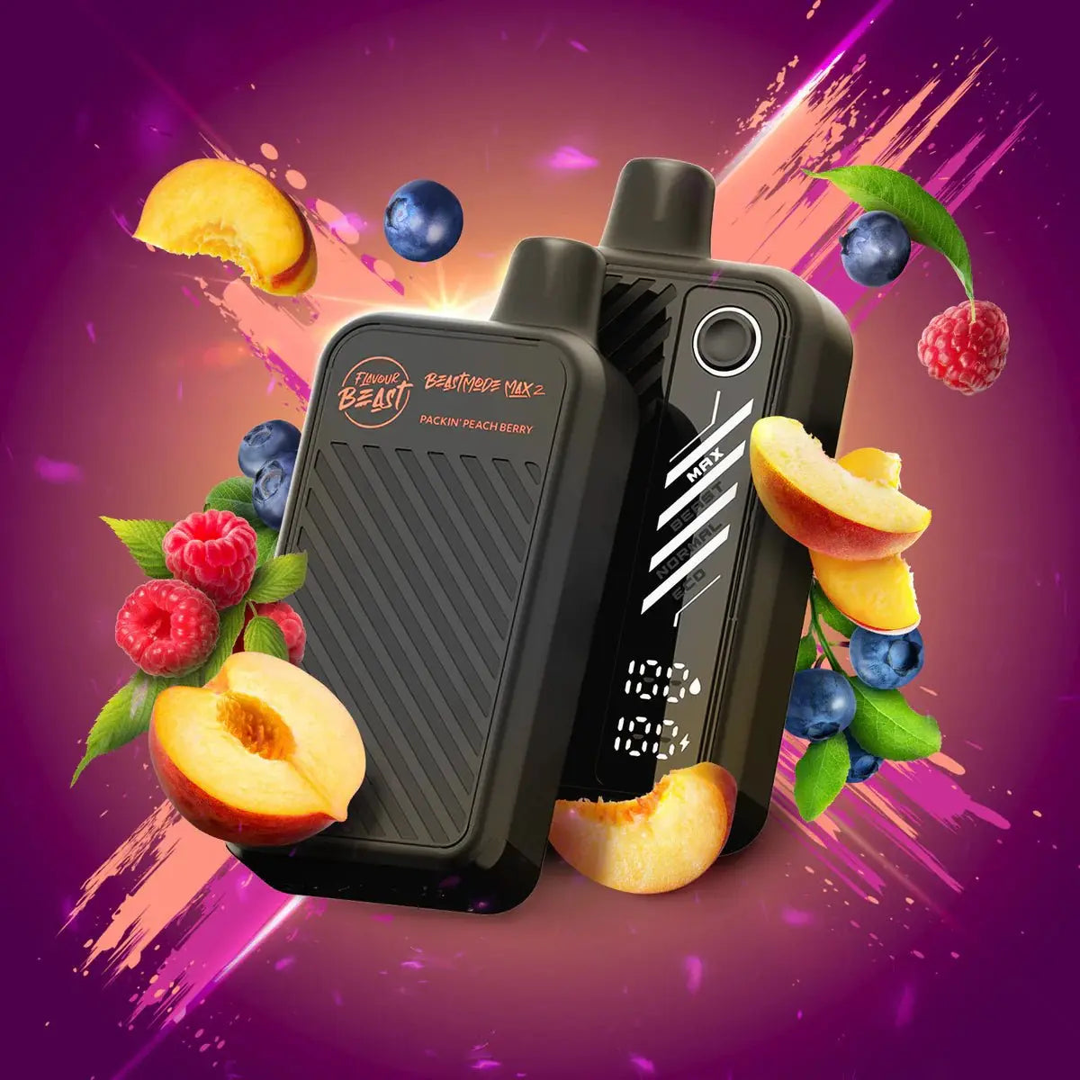 Flavour Beast Beast Mode Max 2 50K Disposable - Packin' Peach Berry - Vapeshop Mania