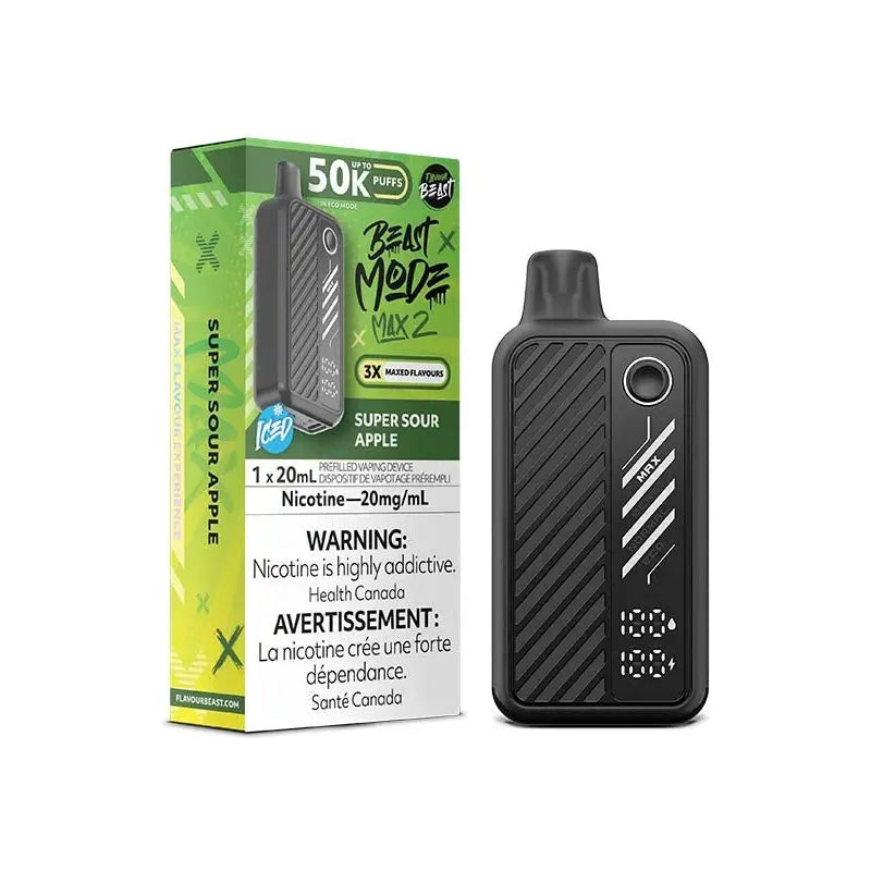 Shop Flavour Beast Beast Mode Max 2 50K Disposable - Super Sour Apple Iced - at Vapeshop Mania