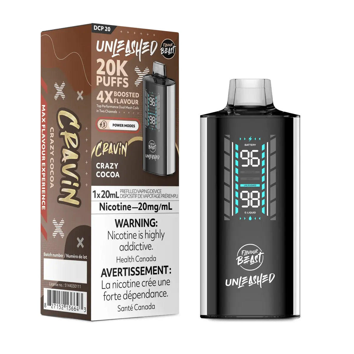 Flavour Beast Unleashed DCP 20K Disposable - Crazy Cocoa - Vapeshop Mania