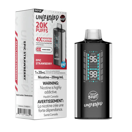 Flavour Beast Unleashed DCP 20K Disposable - Epic Strawberry (Iced) - Vapeshop Mania