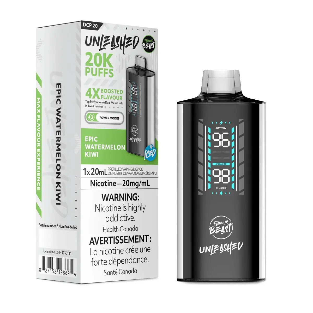 Flavour Beast Unleashed DCP 20K Disposable - Epic Watermelon Kiwi (Iced) - Vapeshop Mania